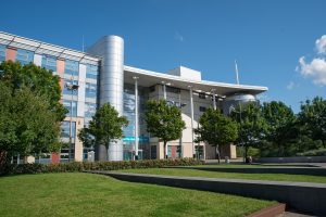 The Hub campus viewed from the canal side