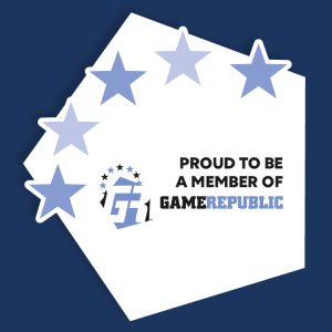 Game Republic logo on blue background